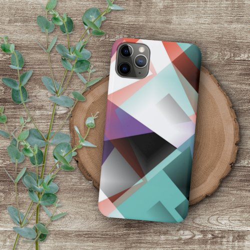 Hip Modern Abstract Geometric Mosaic Art Pattern iPhone 11 Pro Max Case