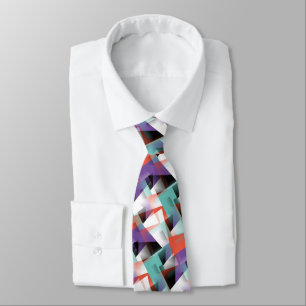 Hip Modern Abstract Geometric Mosaic Art Pattern Neck Tie