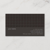 Hip Modern Square Pattern Black Business Card (Back)