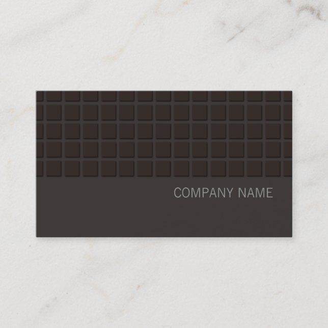 Hip Modern Square Pattern Black Business Card (Front)