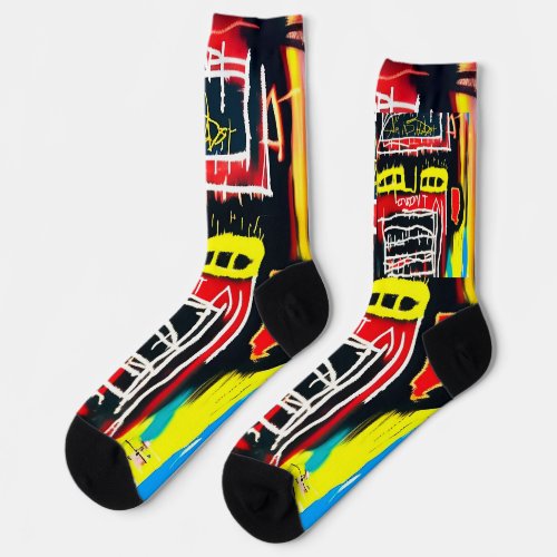 Hip Modern Urban Graffiti Street Art Spray  Socks