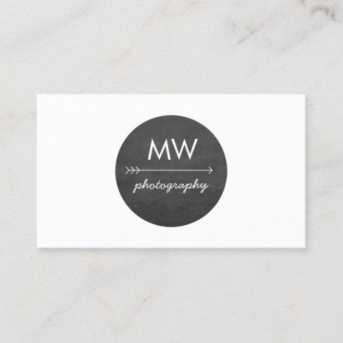 Hip Monogram Arrow Chalkboard Circle Business Card Templates