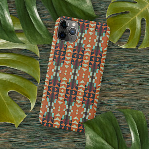 Hip Orange Red Turquoise Green Blue Mosaic Art iPhone 11Pro Max Case