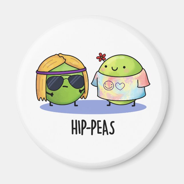 Hip-peas Funny Hippie Peas Pun  Magnet (Front)