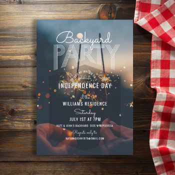 Hip Photo Outdoor Barbecue 4th Of July Party Invitation by beckynimoy at Zazzle