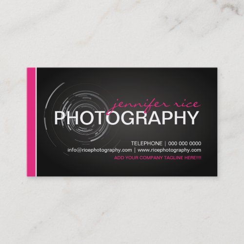 Hip PInk and Black Photographer Business Cards