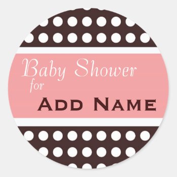 Hip Pink And Brown Baby Shower Sticker by jgh96sbc at Zazzle