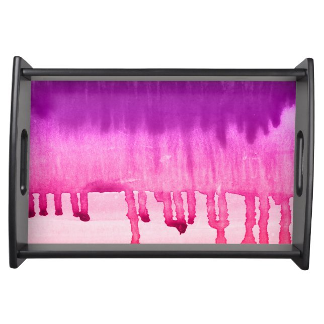 Hip Pink and Purple Watercolor Ombre Design Serving Tray (Front)