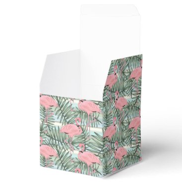 Hip Pink Flamingoes Cute Palm Leafs Pattern Favor Box Hip Pink Flamingoes Cute Palm Leafs Pattern Favor Box