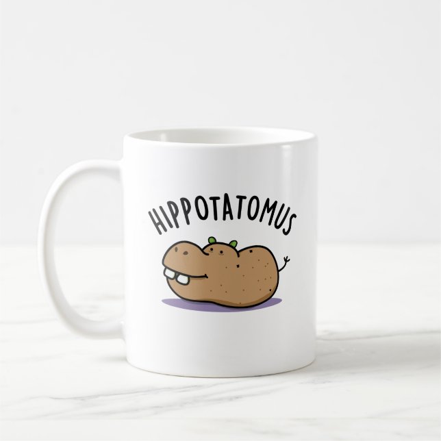 Hip-potato-mus Funny Hippo Pun  Coffee Mug (Left)