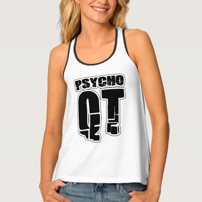 Hip Psycho Cutie QT Funny Graphic Womens Tank Top (Front)