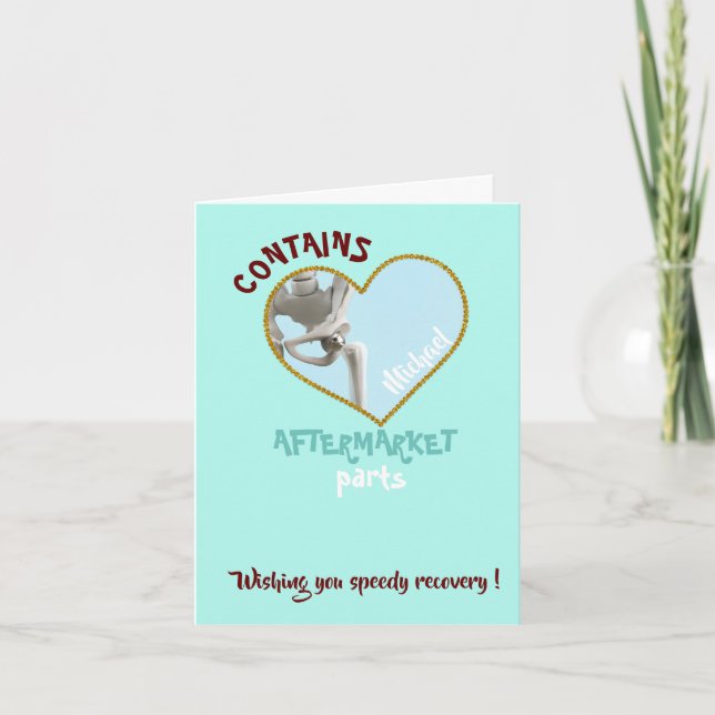 hip replacement funny total hip surgery gift nan card (Front)