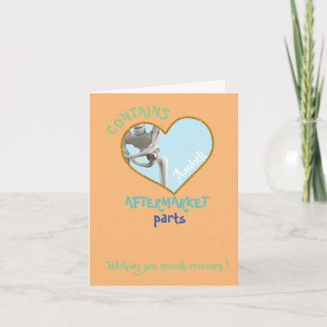 hip replacement funny total hip surgery gift nan card (Front)
