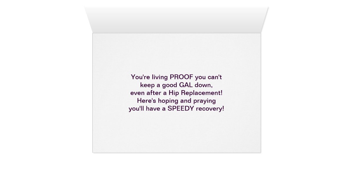 HIP REPLACEMENT GET WELL CARD FEMALE