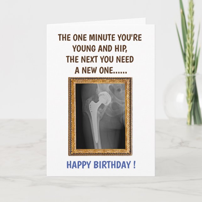 Hip REPLACEMENT- Hip Operation - Get well soon  Letterpress Thank You Card (Front)