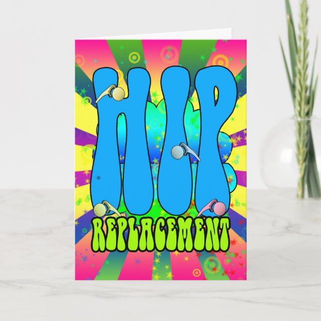 Hip replacement Hippie retro 60's card, psychedeli Card (Front)