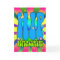 Hip replacement Hippie retro 60's card, psychedeli