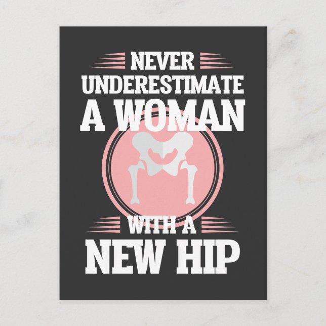 Hip Replacement Surgery Wife Mom Recovery Get Well Postcard (Front)