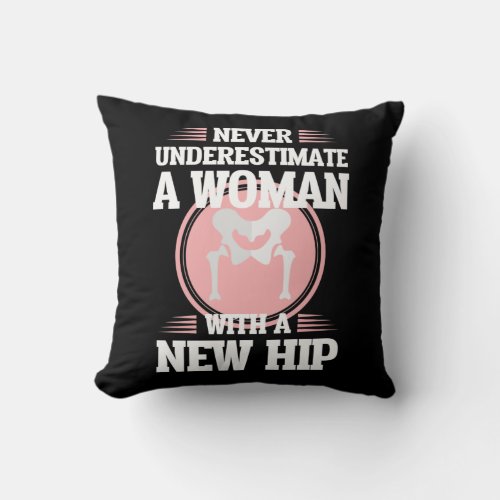 Hip Replacement Surgery Wife Mom Recovery Get Well Throw Pillow