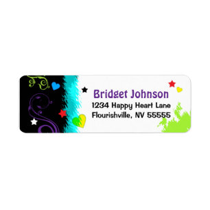 Hip Retro and Groovy Address Label- Small Label