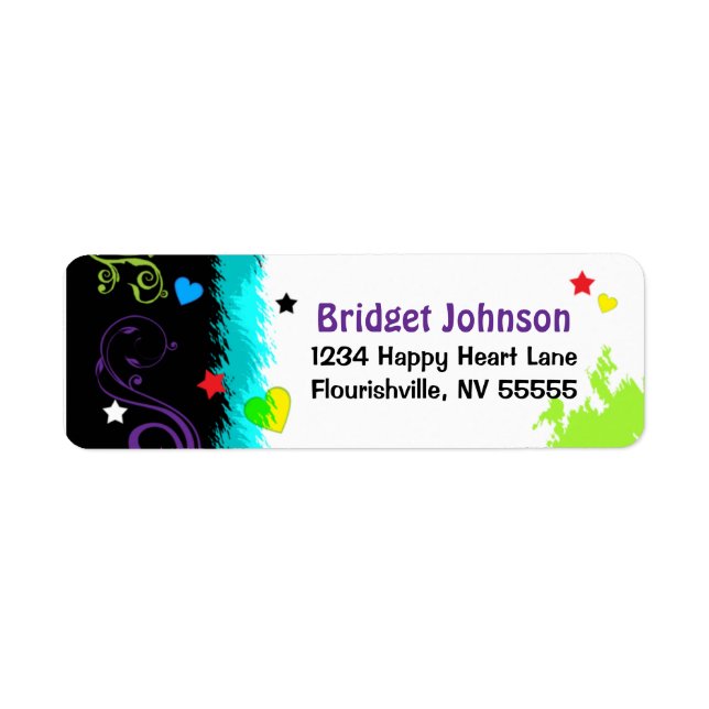 Hip Retro and Groovy Address Label- Small Label (Front)