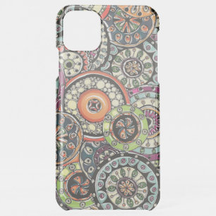 Hip Retro Chic Funky Floral Circles Art Pattern iPhone 11 Pro Max Case