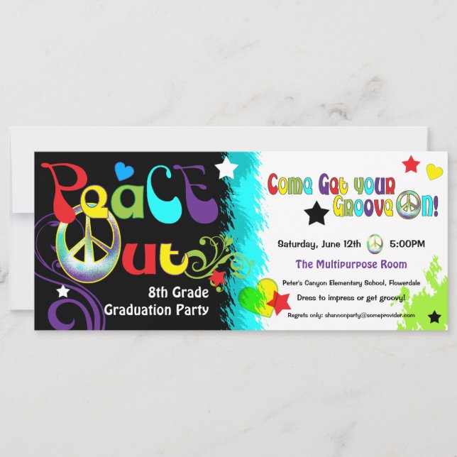 Hip Retro 'N Groovy Party Invitation (Front)