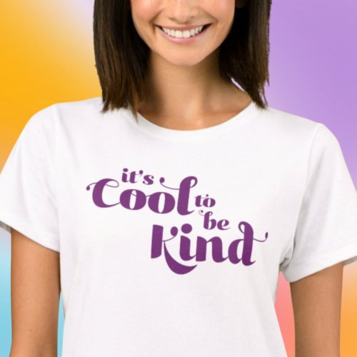 Hip Retro Purple Cool Kind Typography T_Shirt