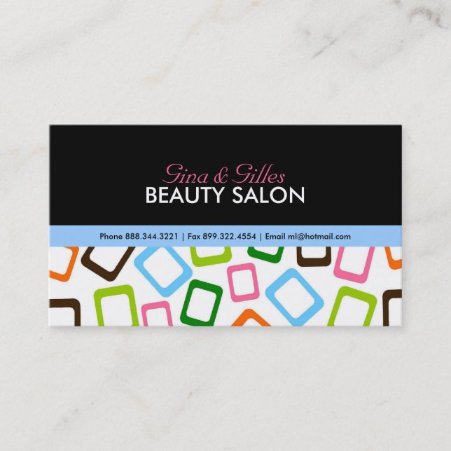 Hip Salon Business Cards (Front)