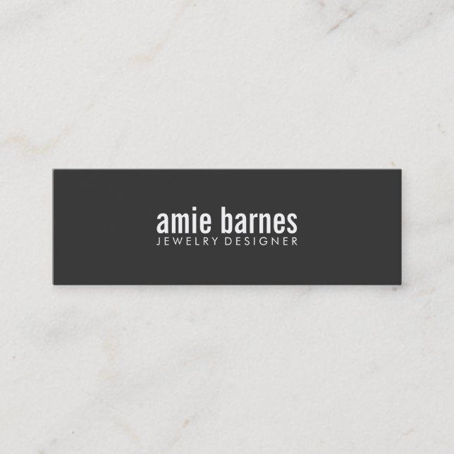 Hip Simple and Bold Black and White Mini Business Card (Front)