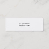 Hip Simple and Bold Black and White Mini Business Card (Back)
