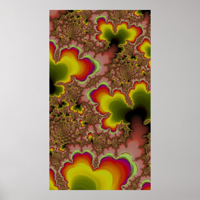 Hip Sixties Groovy Psychedelic Fractal Abstract Poster (Front)