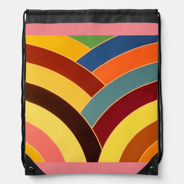 hip sophisticated curved chevron drawstring bag (Front)