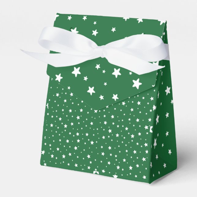 Hip Stars All Party Green Christmas Holiday Party Favor Boxes (Front Side)