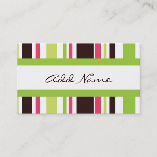Customizable Hip Stripes Calling Card Business Cards