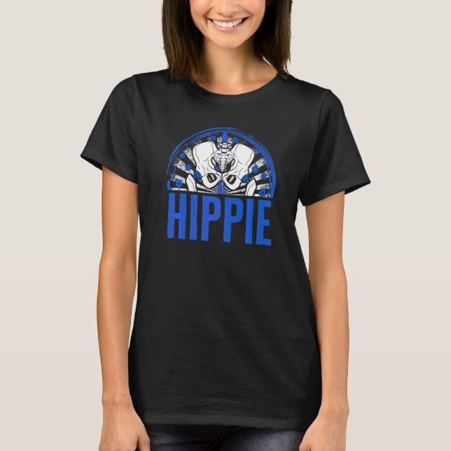 Hip Surgery Hippie Floral Bionic Broken Hip Replac T-Shirt (Front)
