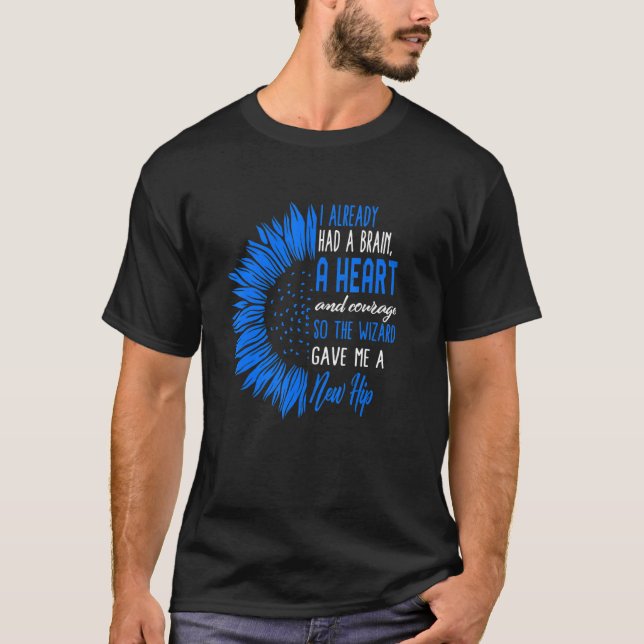 Hip Surgery New Hip Sunflower  Bionic Broken Hip R T-Shirt (Front)