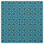 Hip Teal Blue Green Black Tribal Art Pattern Fabric