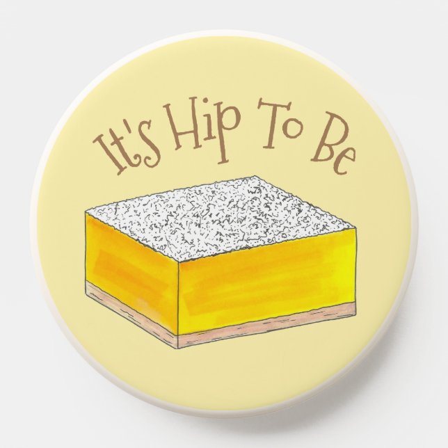 Hip To Be (Lemon) Square Bar Foodie Dessert Yellow PopSocket (Popsocket)