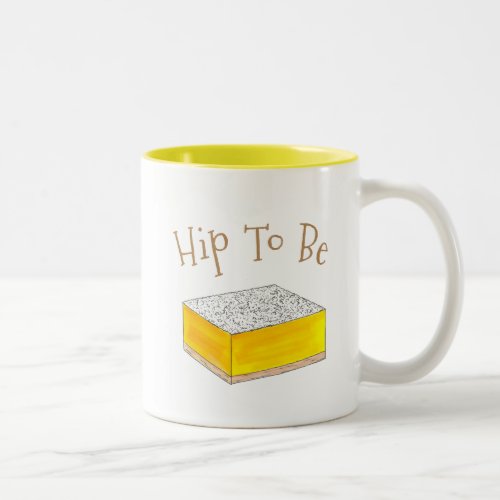Hip To Be Lemon Square Bar Foodie Dessert Yellow Two_Tone Coffee Mug