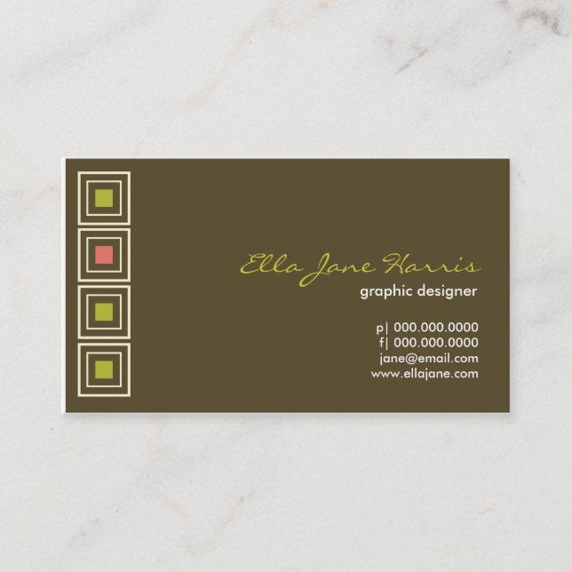 Hip to be Square Chocolate Business Card (Front)