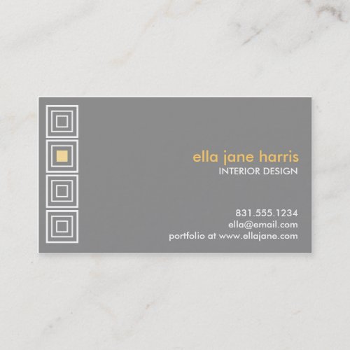 Hip to be square grey and yellow business card