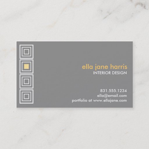 Customizable Hip to be square grey and yellow business card