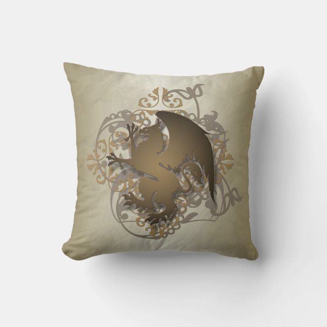 Hip Urban Fantasy Gold Griffin Pillow (Front)