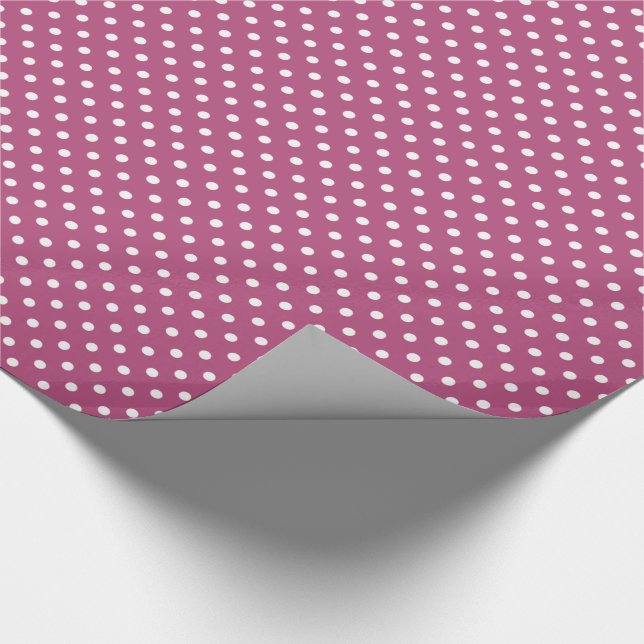 Chic Vintage Rose Pink White Polka Dots Pattern Wrapping Paper Sheets