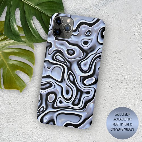 Hip Violet Blue Gray Black 3D Liquid Art Pattern iPhone 11 Pro Max Case