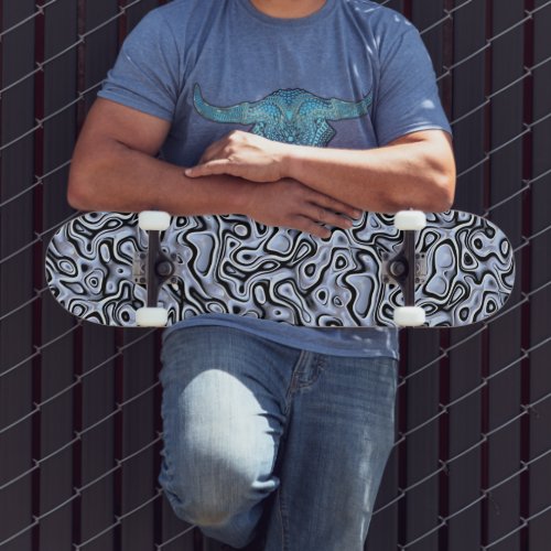 Hip Violet Blue Gray Black 3D Liquid Art Pattern Skateboard