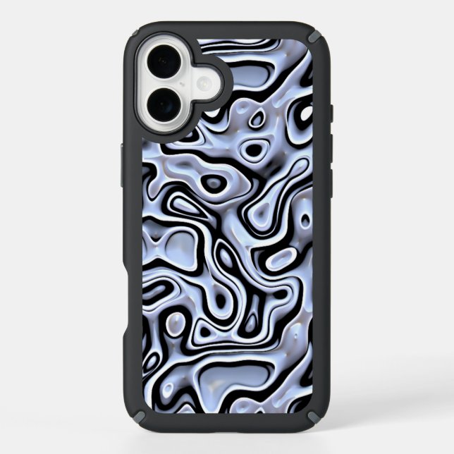 Hip Violet Blue Gray Black 3D Liquid Art Pattern Speck iPhone Case (Front)