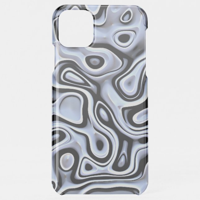Hip Violet Blue Gray Black 3D Liquid Art Pattern Uncommon iPhone Case (Back)