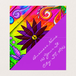 hip wild groovy 70's colors business card